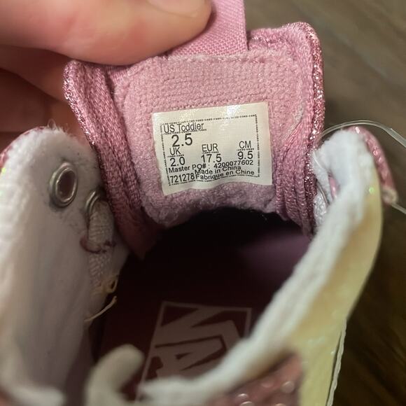 Vans Toddler Sk8-Hi Zip Shoe Glitter Two Tone Size 2.5 - Picture 5 of 10